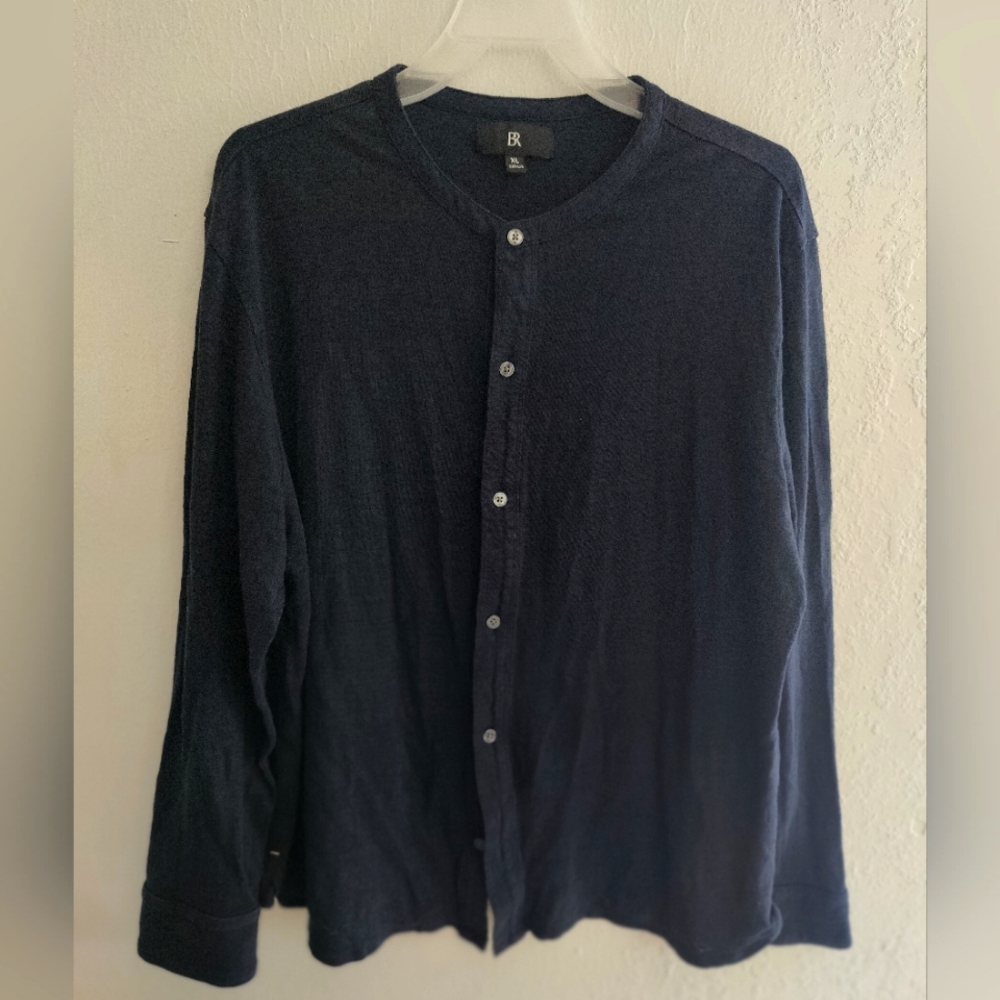 Men Round Neck Navy Longsleeve Shirt